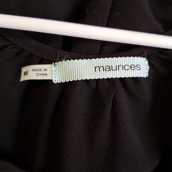 Maurices top blouse shirt black embroidered M - Picture 5 of 7